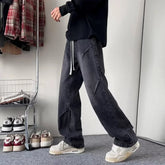 Hearujoy Vintage American Style Straight-leg Wide Leg Jeans For Men Loose Fit Draped Pants Cross-border Washing Work Trousers